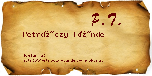 Petróczy Tünde névjegykártya