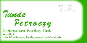 tunde petroczy business card